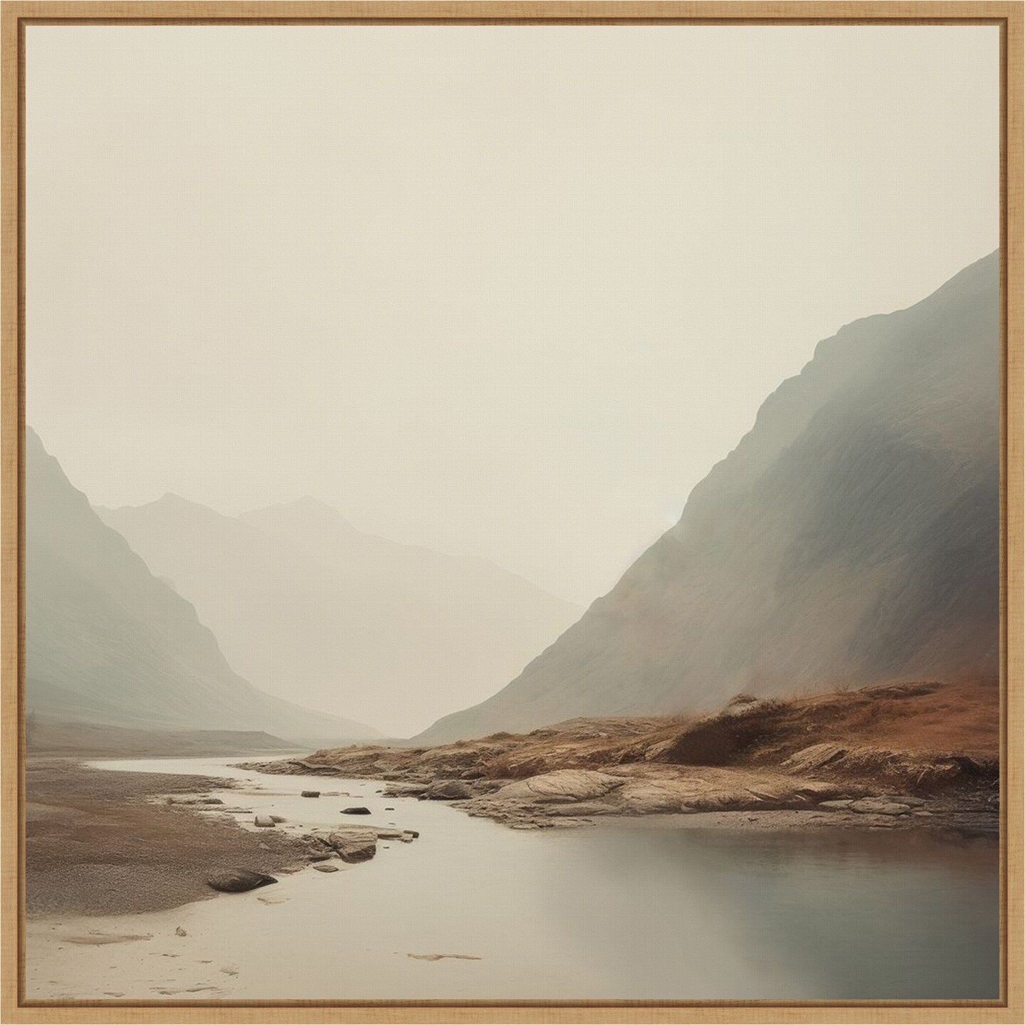 Dreamy Mountain Mirage I by Lazar studio Framed Canvas Wall Art
