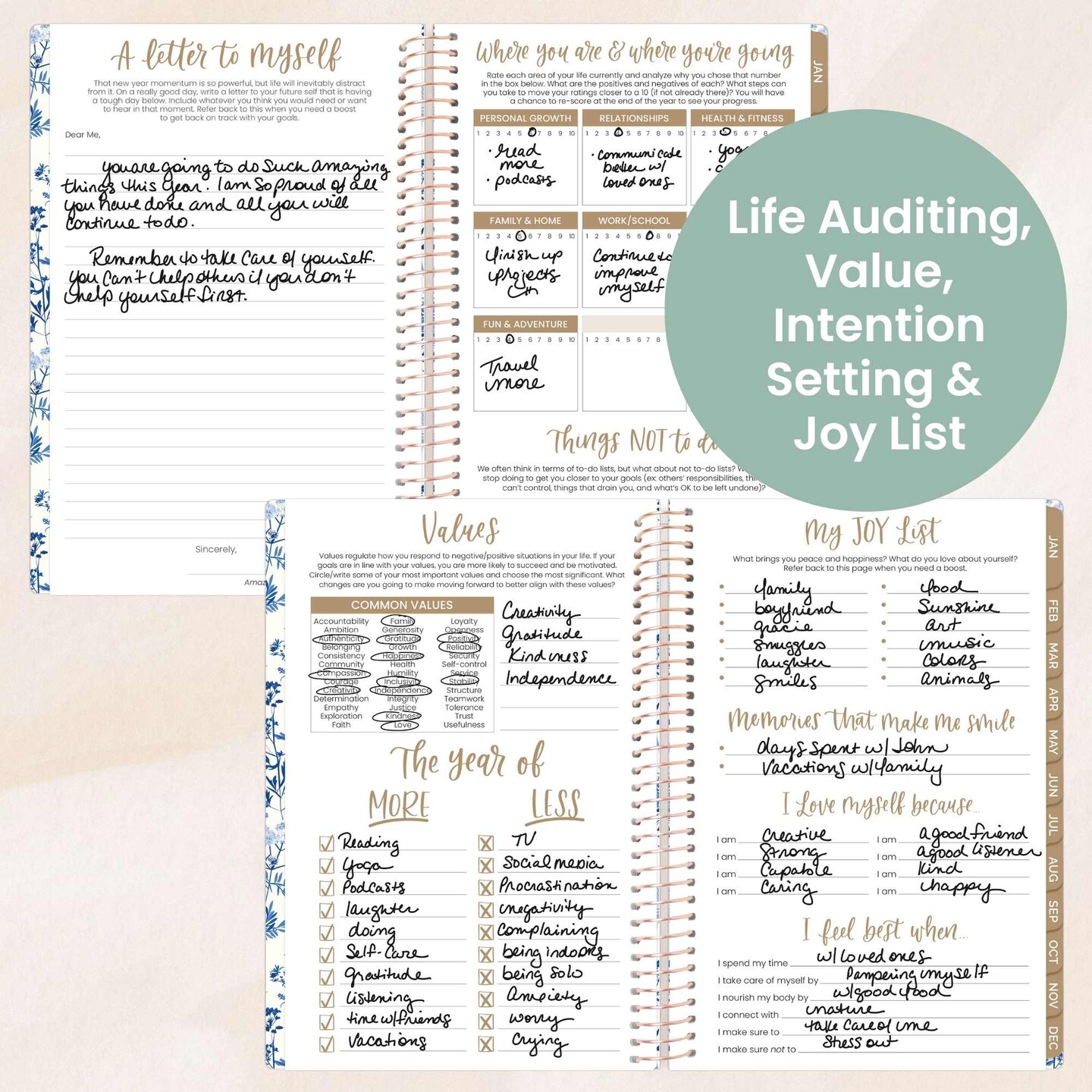 bloom daily planners 2026 Soft Cover Weekly &#x26; Monthly Planner, 5.5&#x22; x 8.25&#x22;, Blue &#x26; White Floral