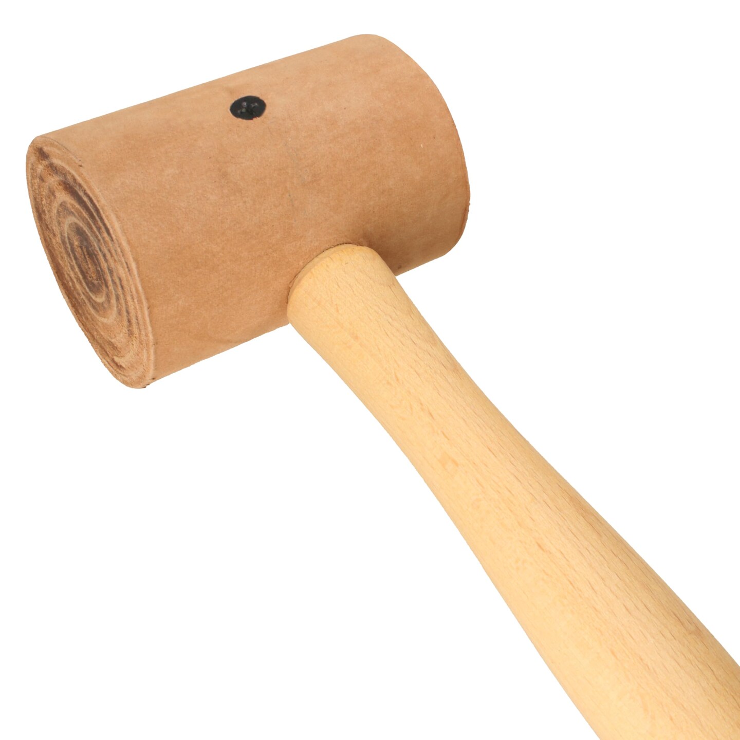 The Beadsmith Rawhide Mallet - 100% Natural Crafting Tool w/ 2&#x22; Diameter Rawhide Head and Hickory Handle, Prevents Marring and Scratching of Metal, Suitable for Leather and Metalwork