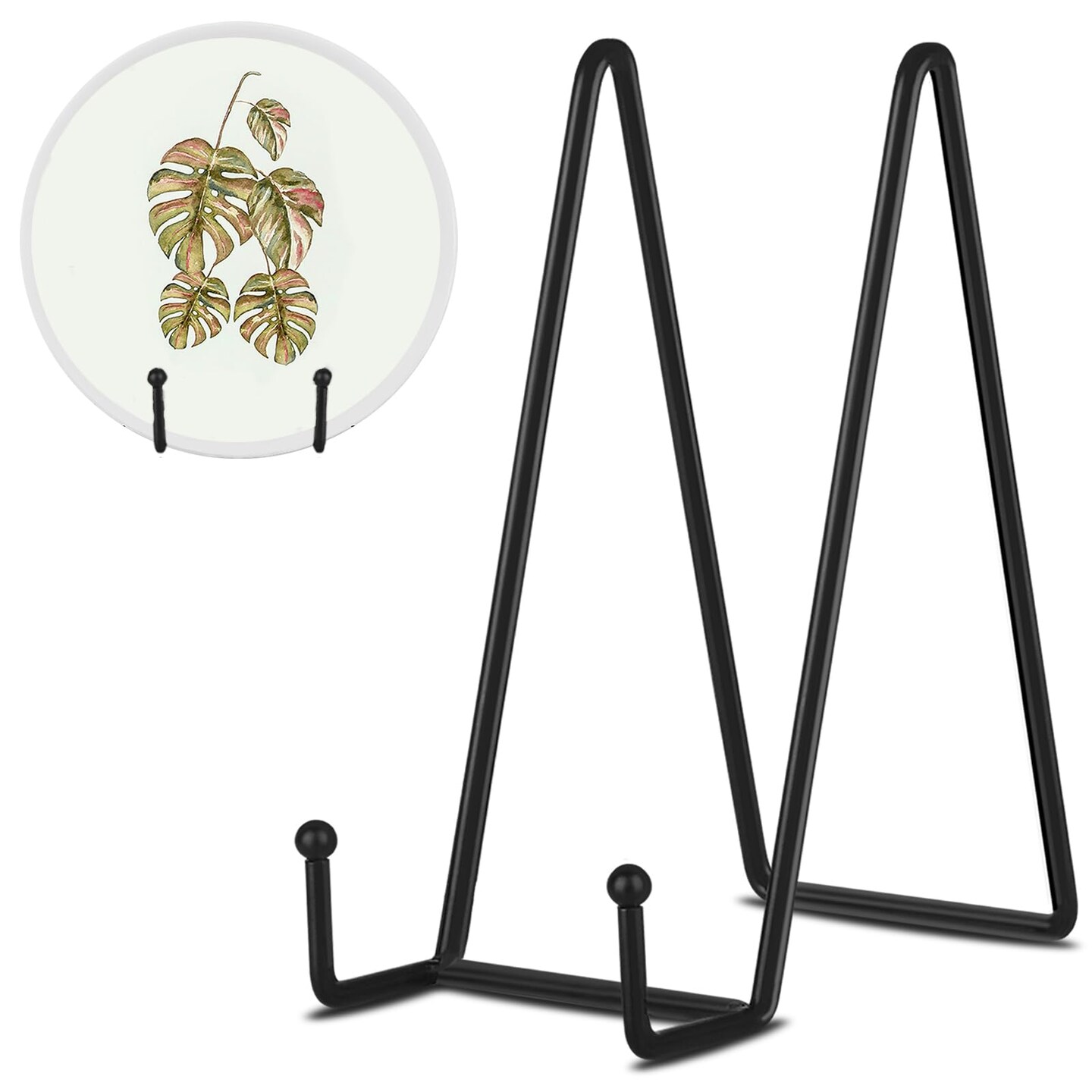 8 Inch 4 Pack Black Table Easel Plate Stands for Display Picture Holder Stands for Decorative Plate, Book, Tabletop Art and Platter