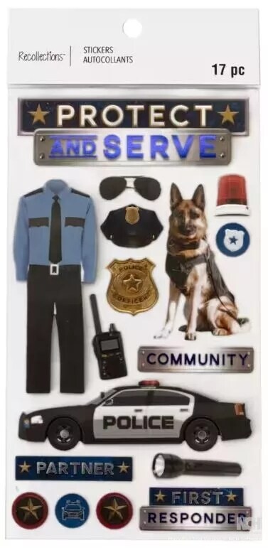 Recollections Police Dimensional Stickers