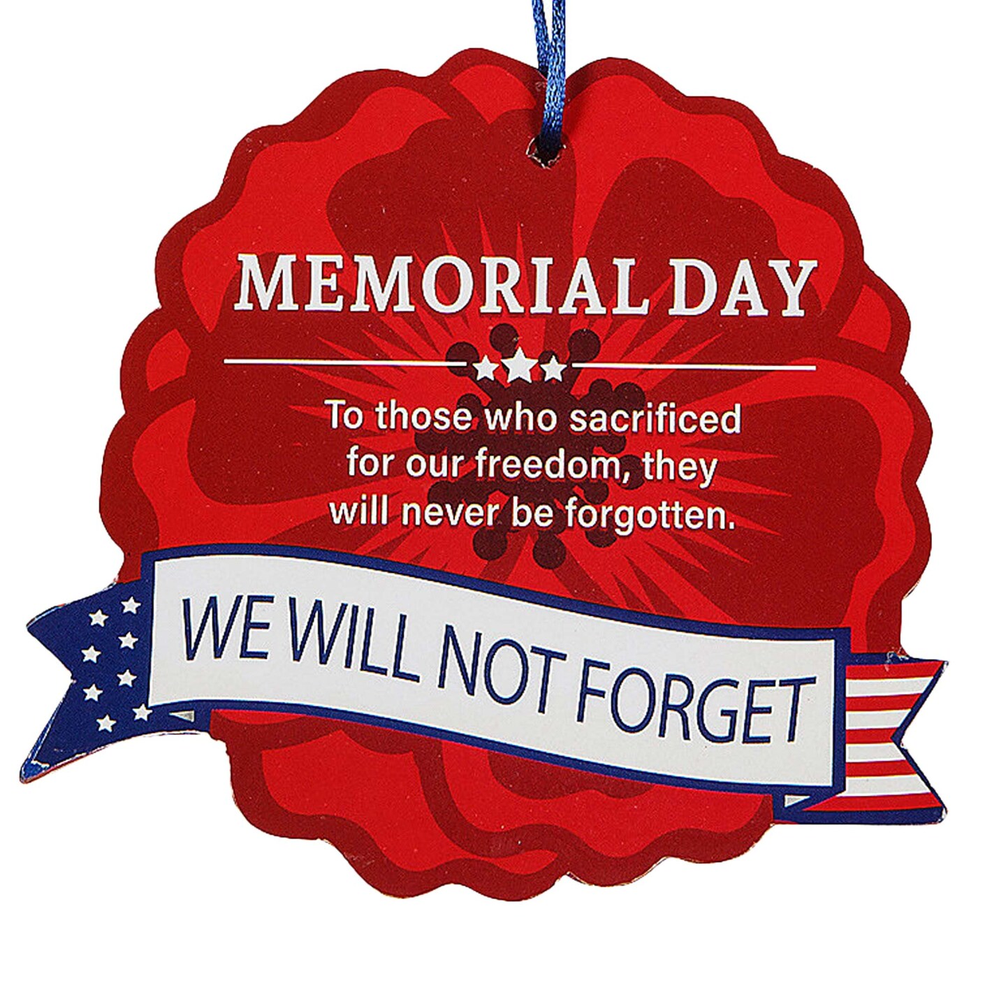 3 3/4" x 3 1/2" Red Poppy Memorial Day Wooden Ornaments 12 Pc.