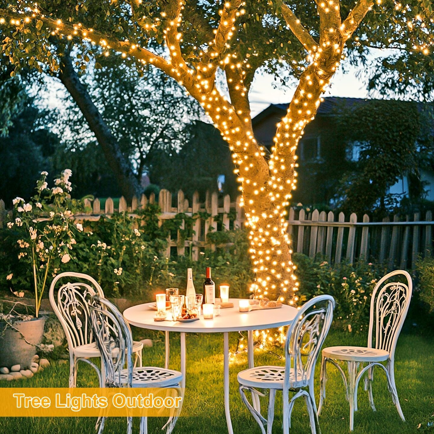 600 LED String Lights Outdoor Indoor Christmas String Lights Plug in Warm White Tree Lights