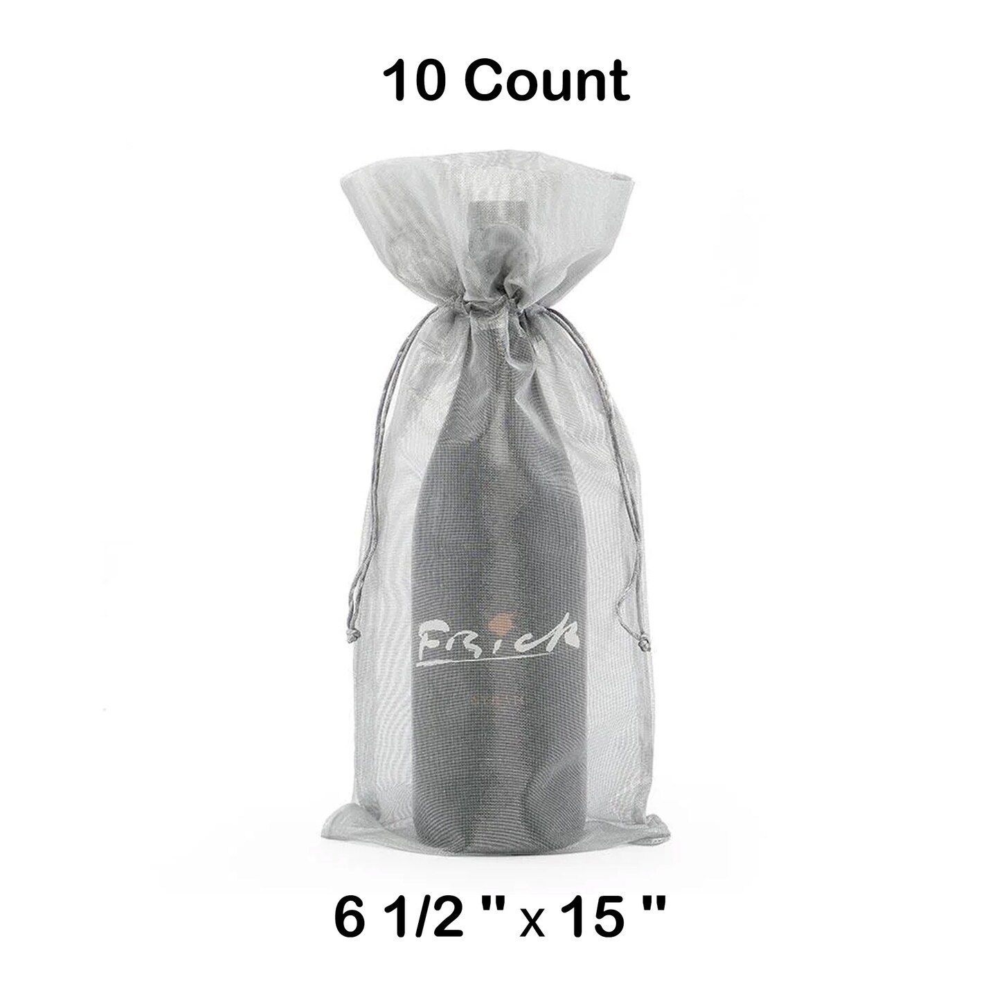 Metallic Wine Bags Luxurious Fabric Gift Bags 6.5&#x22; x 15&#x22;
