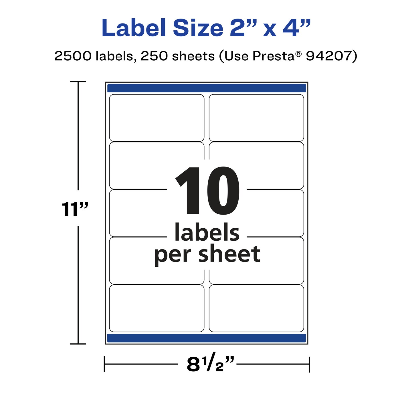 Avery Matte White Rectangle Labels, 2&#x22; x 4&#x22;
