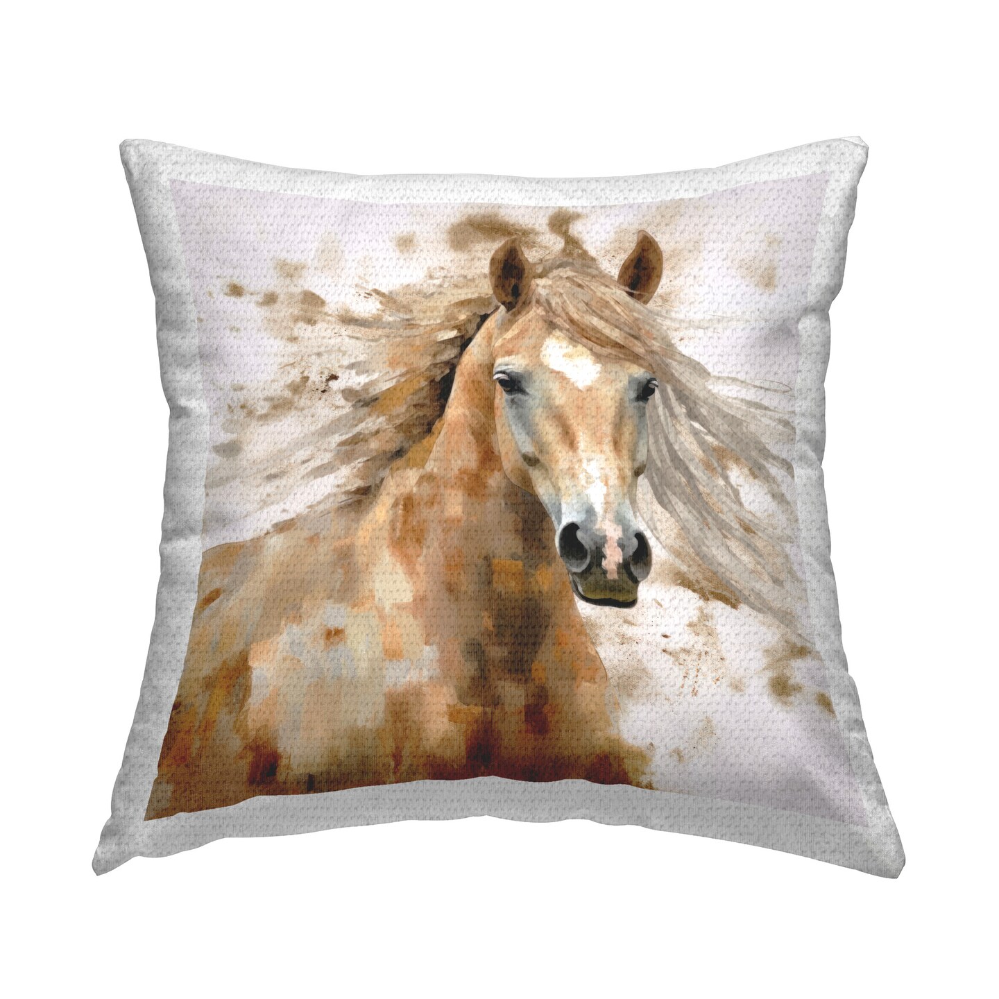 Rustic Pattern Horse Design by Irena Orlov Outdoor Printed Pillow 