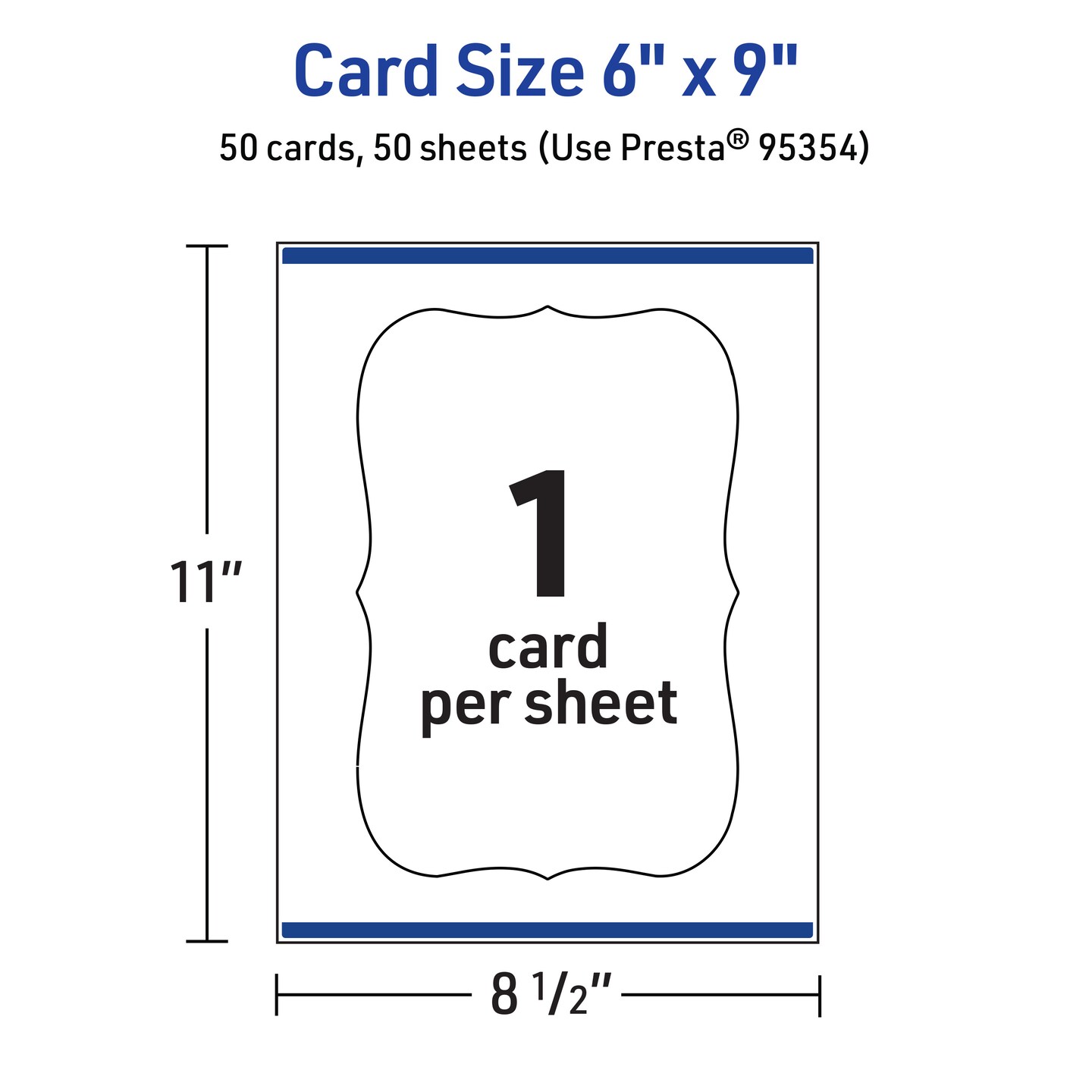 Avery Glossy White Postcards, 6&#x22; x 9&#x22; Rectangle Flourished Edge