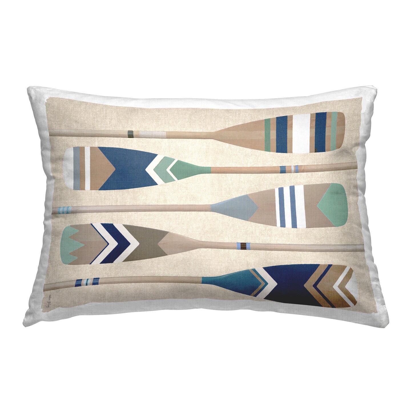 Striped Boat Paddles Design by Amber Sterling Throw Pillow 