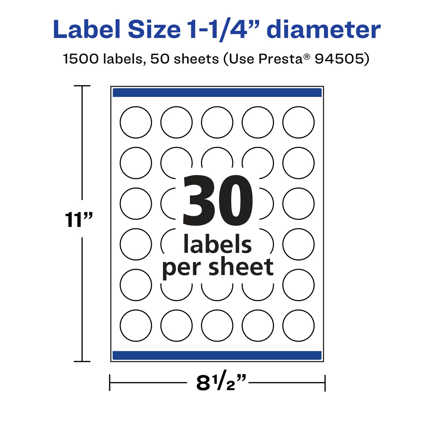 Avery Glossy Clear Round Labels with Sure Feed, 1.25" diameter