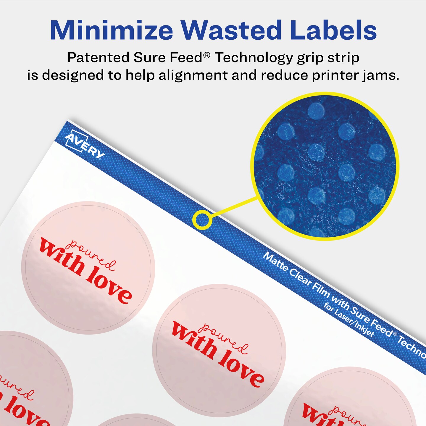 Avery Matte Clear Labels,  1-5/8&#x22; diameter Round