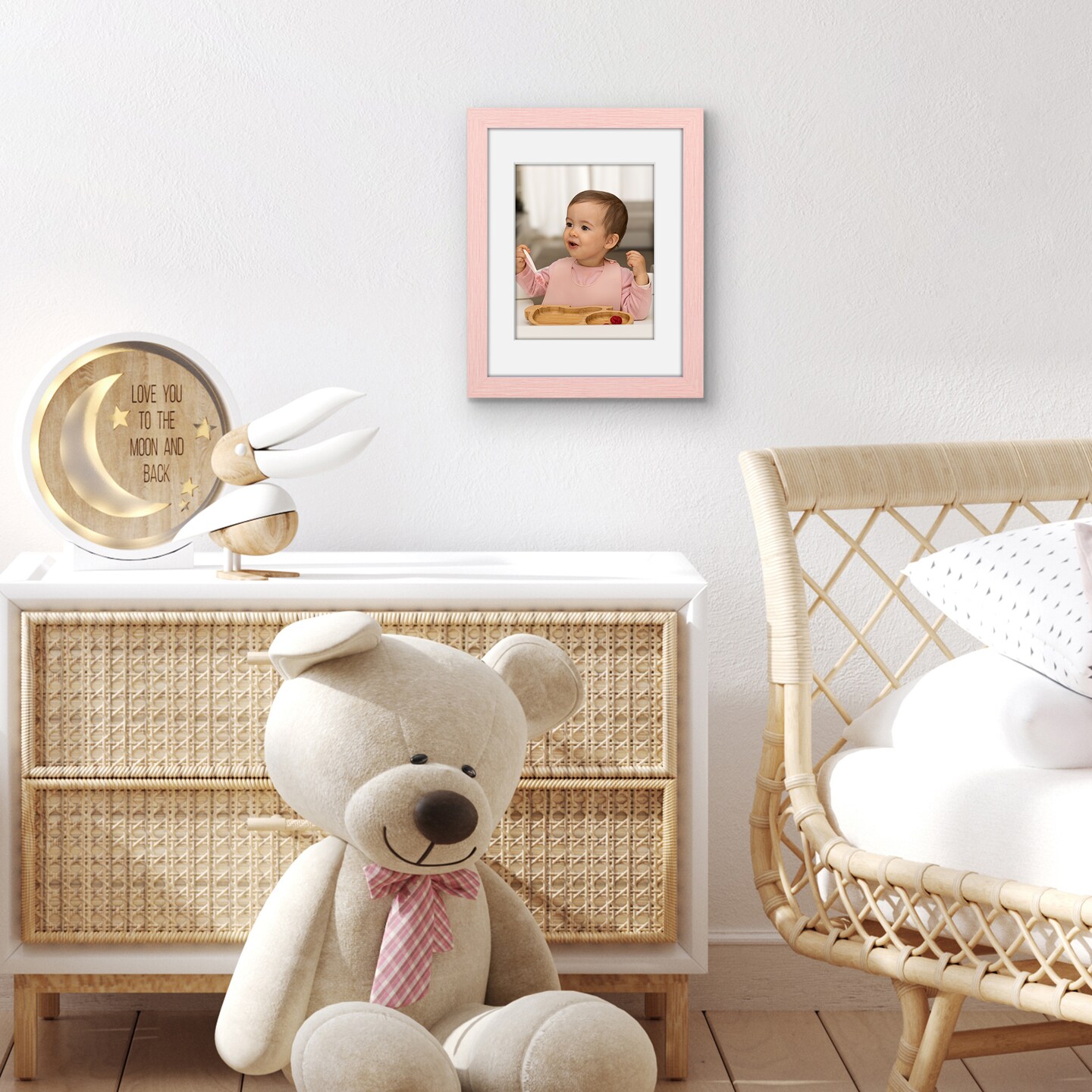 Americanflat Picture Frame with Wide Molding with Mat - Modern Wide Picture Frame - Plexiglass Cover - Hanging Hardware - Includes Easel