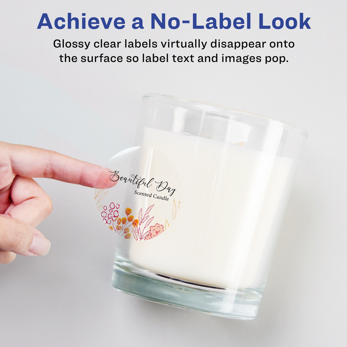 Avery Glossy Clear Round Labels with Sure Feed, 1-2/3&#x22; diameter