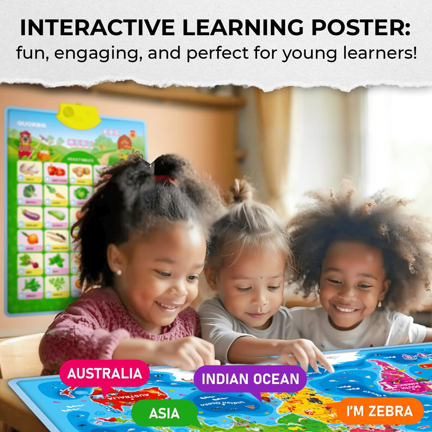 QUOKKA Educational Toys for Kids 5-7 Year Old - USA World Maps  Learning Wall Chart for Toddlers Age 3 4 6+ - Interactive Speech Therapy Poster Boy Girl - Autism Game 8-10-12