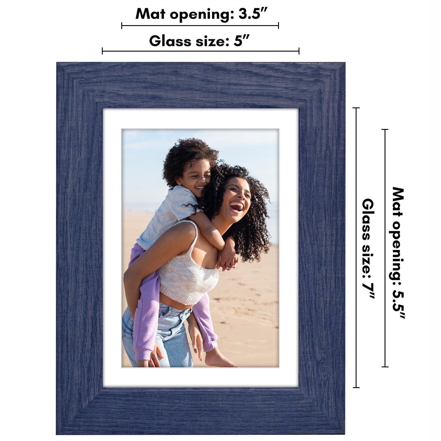 Americanflat Picture Frame with Wide Molding with Mat - Modern Wide Picture Frame - Plexiglass Cover - Hanging Hardware - Includes Easel