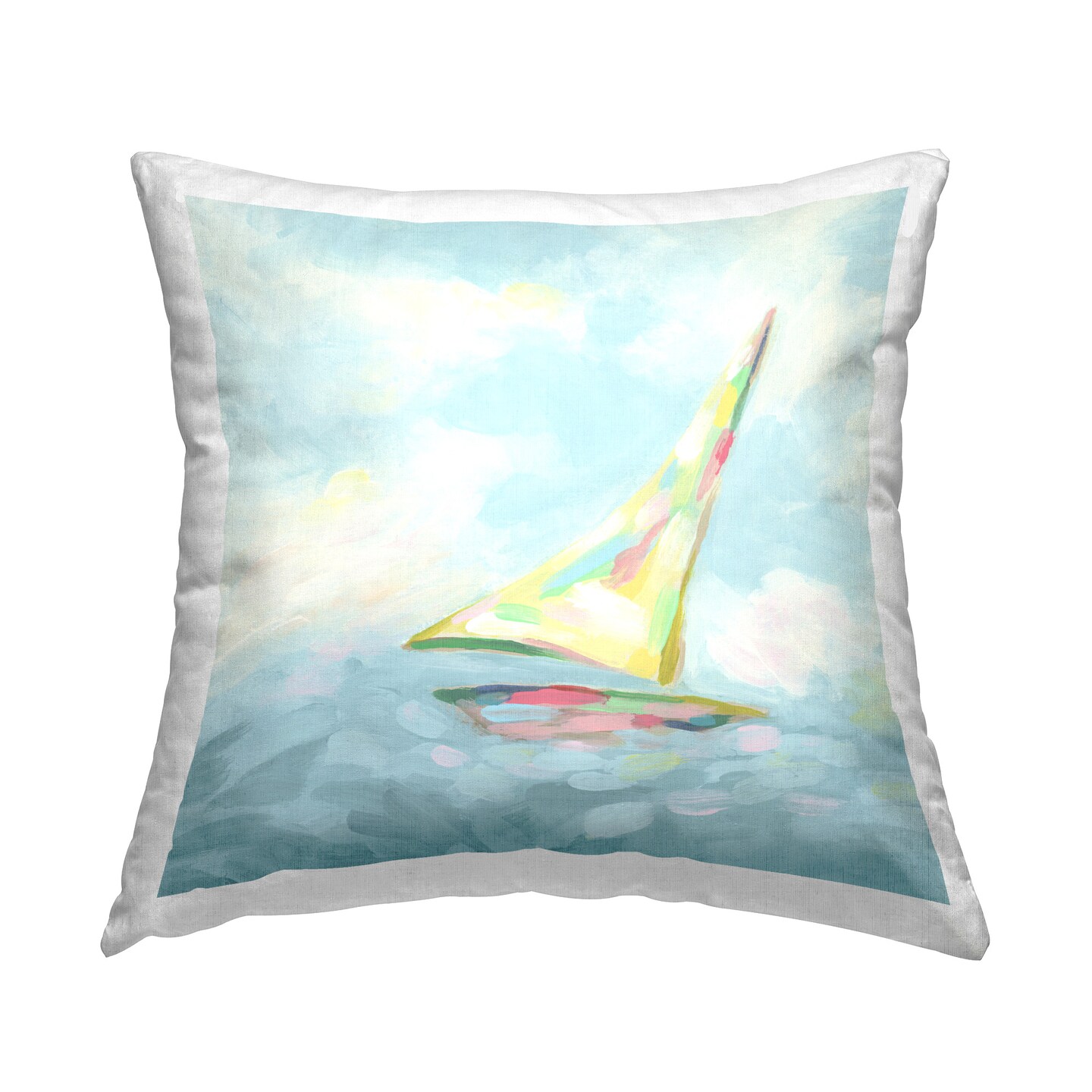 Flowing Sailboat Abstract Design by June Erica Vess Throw Pillow