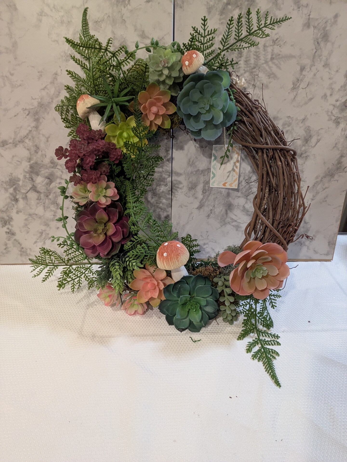 Succulent Wreath for Front Door Decor Cottagecore Mushroom Wreath Moss  Grapevine Wreath for Housewarming Gift | MakerPlace by Michaels