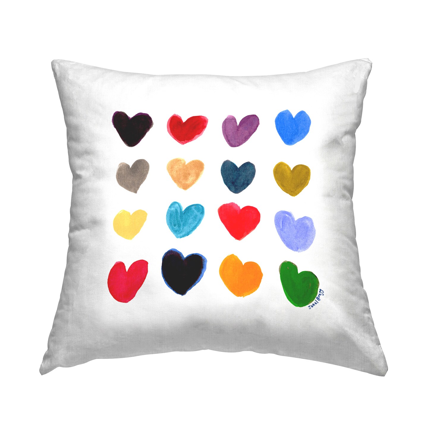 Symmetrical Heart Pattern Design by Janel Bragg Throw Pillow 