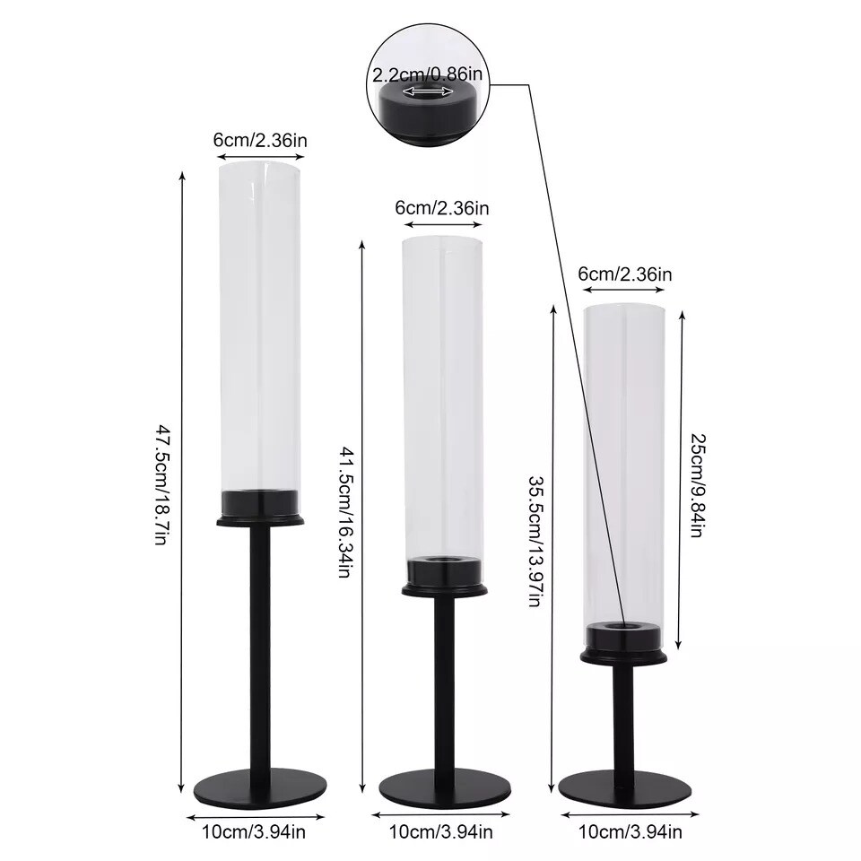 Candle Holder Metal Wind Proof Candle Stand For Wedding Christmas Decorative