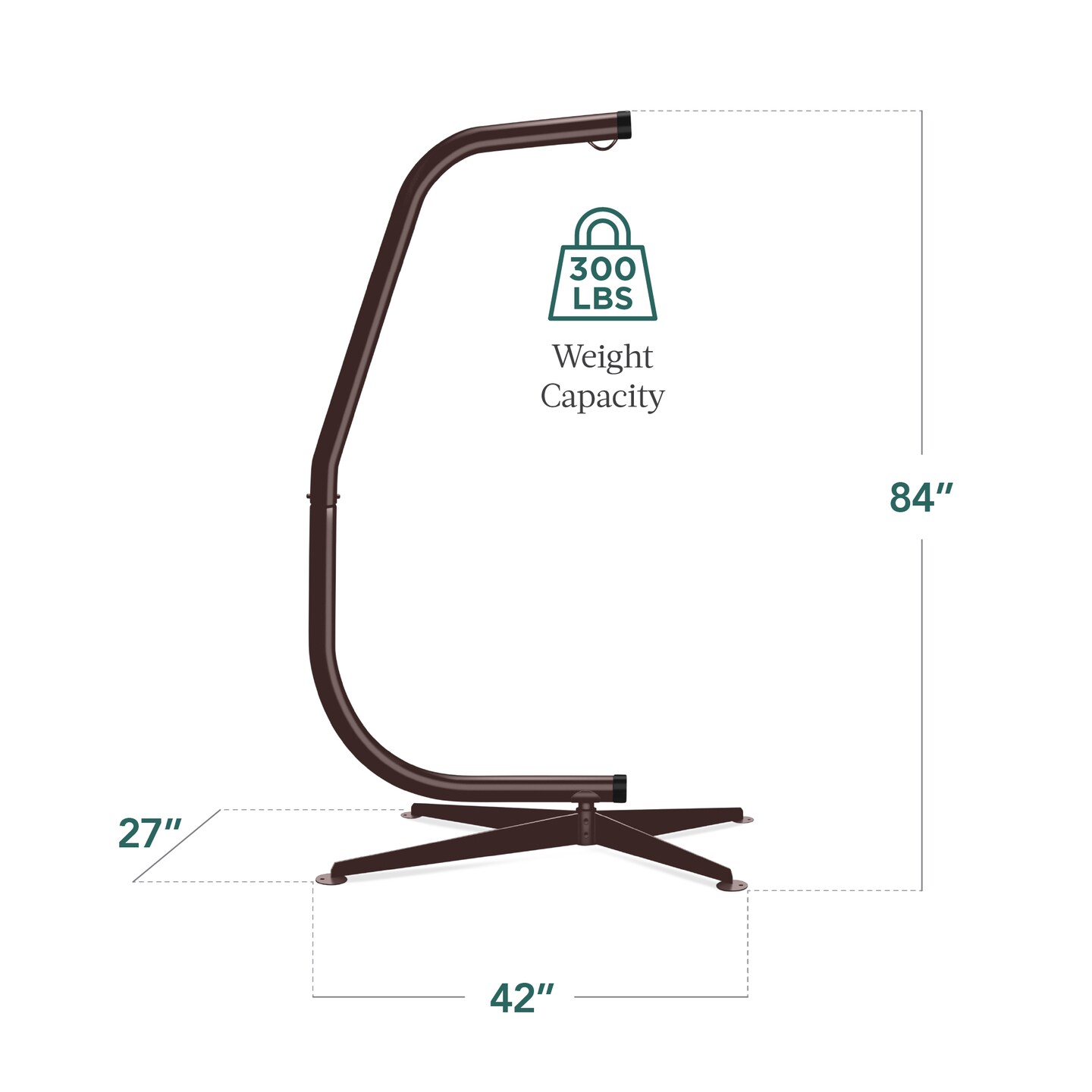 Best Choice Products Metal Hanging Hammock C-Stand for Chair/ Weather-Resistant Finish, Offset Base - Stand Only