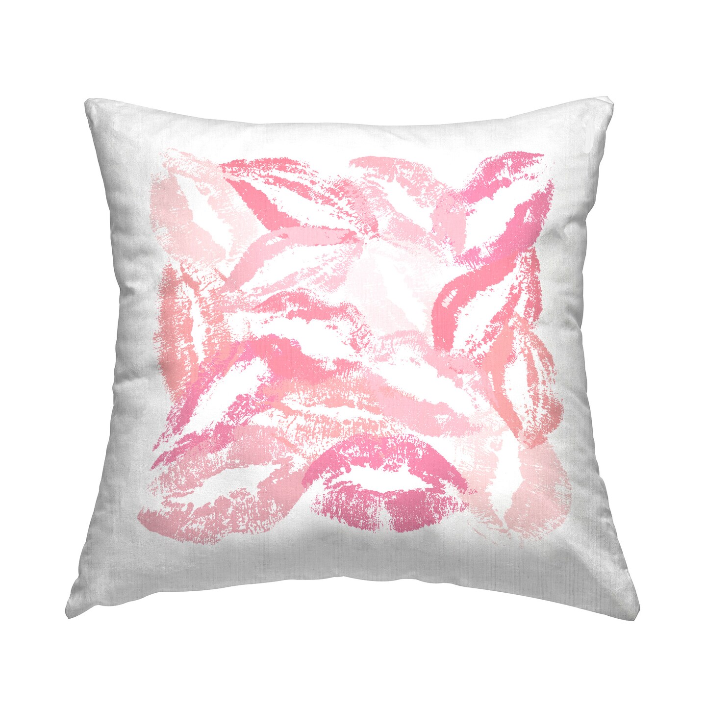 Pink Lipstick Kisses Design by Martina Pavlova Throw Pillow 