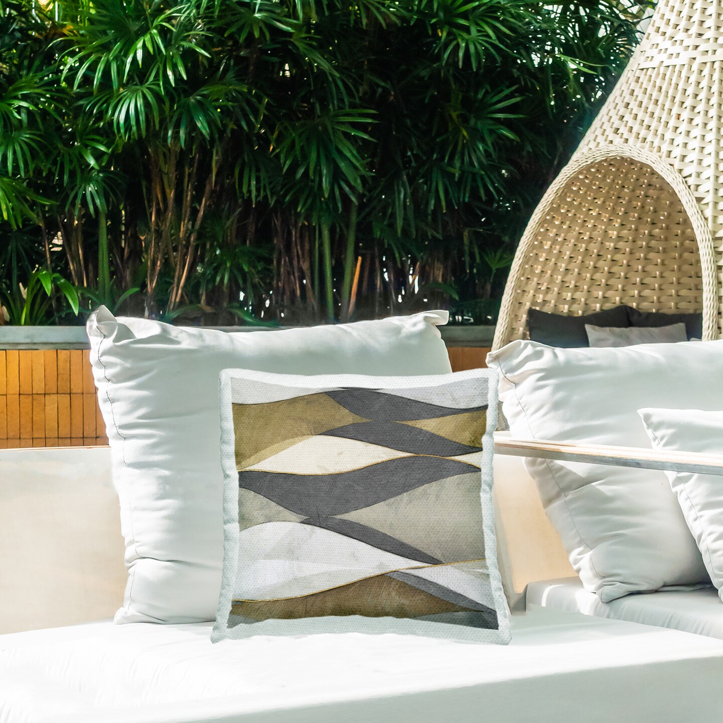 Southwestern Arch Shapes Design by Alonzo Saunders Outdoor Printed Pillow 