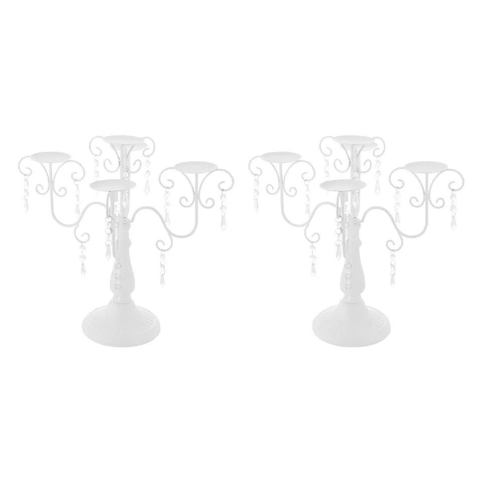 2Pcs 5-Arm Vintage Candle Holders Elegant Decors For Celebration Party Wedding