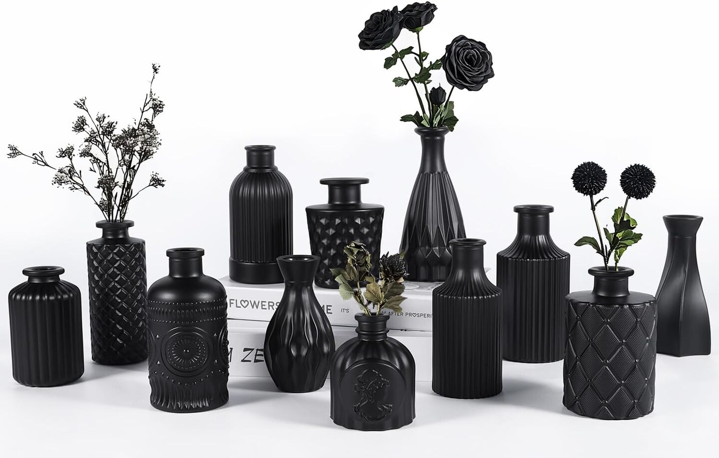 12pcs Glass Bud Vases Set - Mini Vintage Vases for Flowers