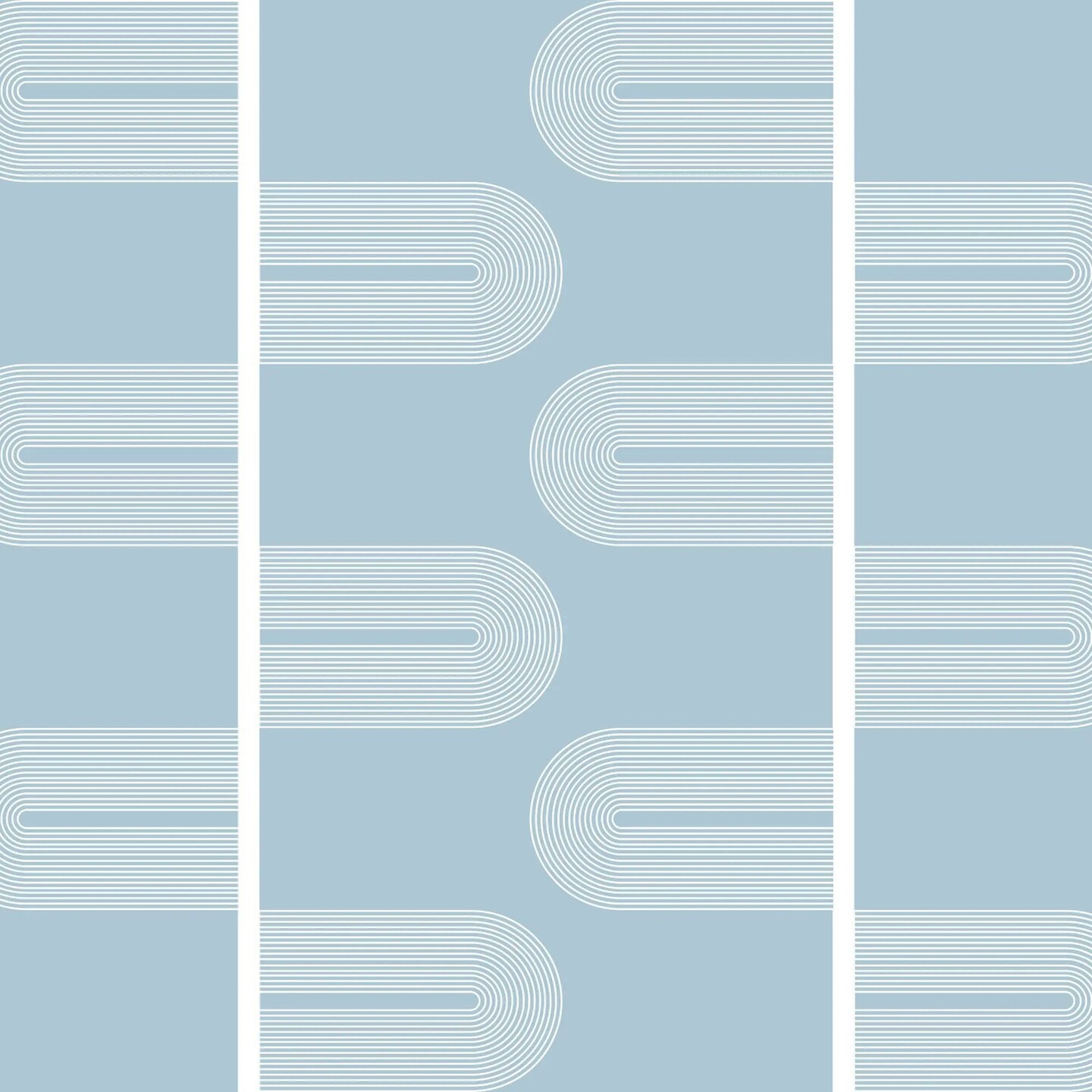 Blue Fine Line Deco Arch Gift Wrap