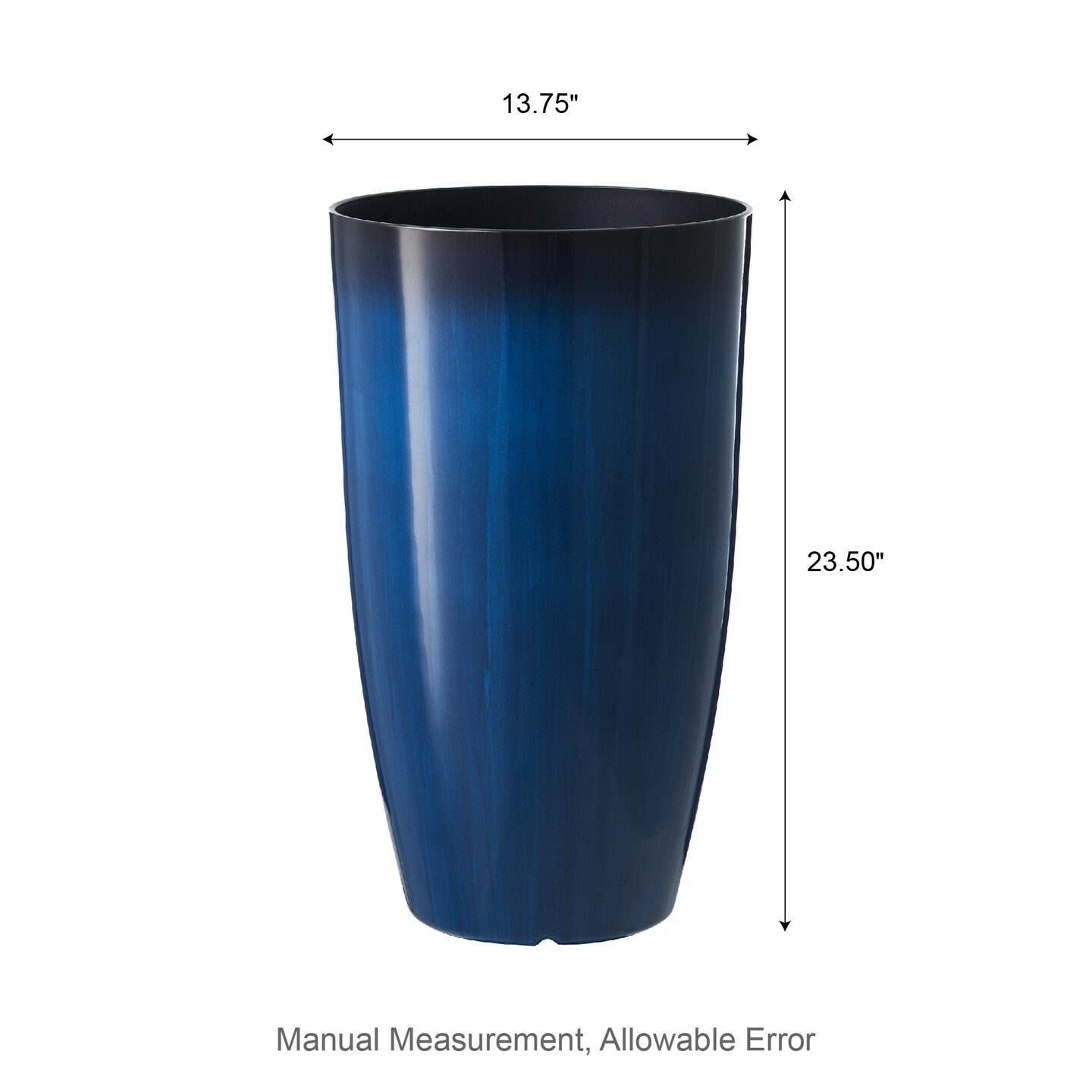 23.5&#x22;H Set of 2 Oversized Gradient Faux Ceramic Tall Plastic Planter