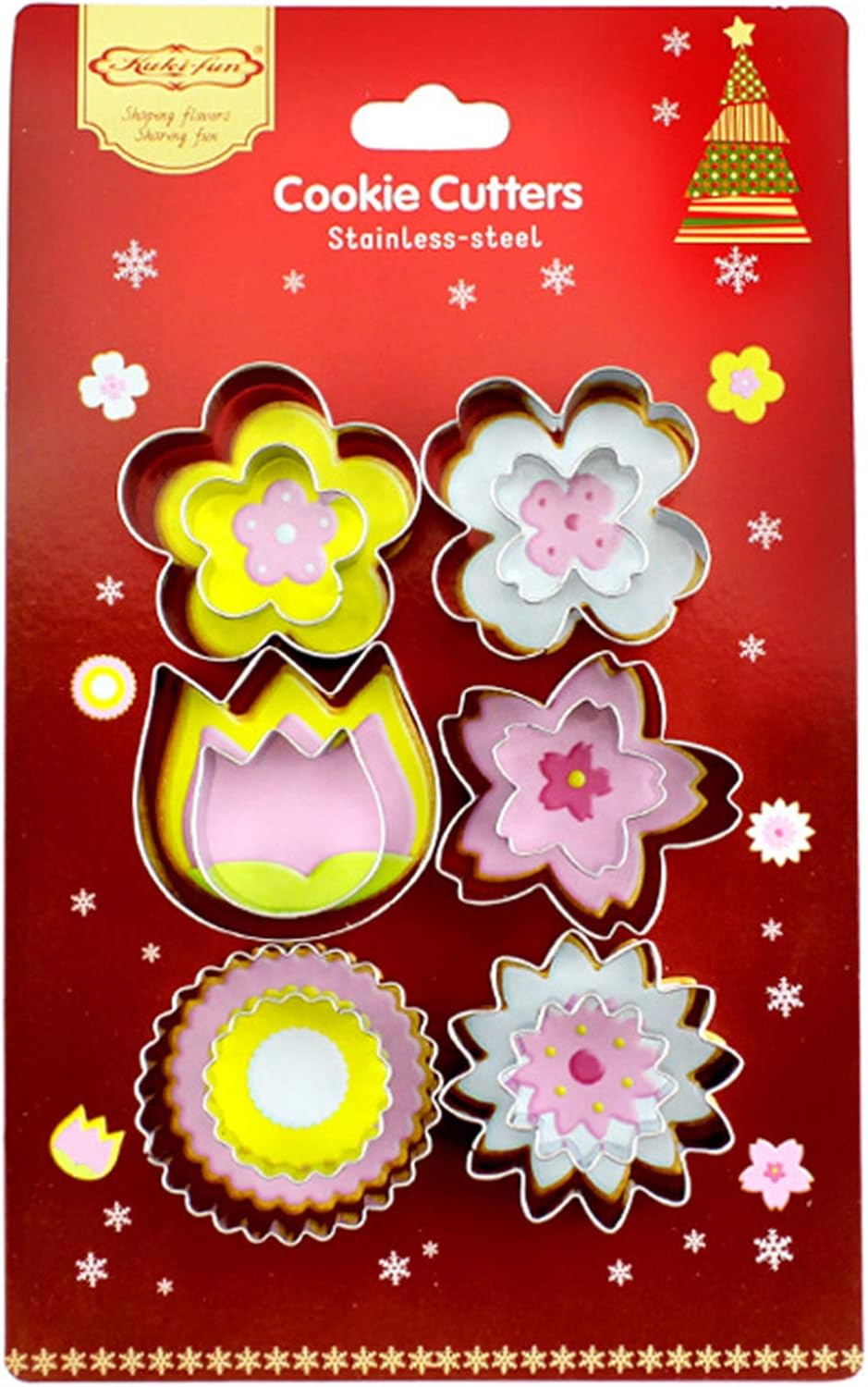 12-Piece Flower Cookie Cutter Set - Blossom, Sunflower &#x26; More