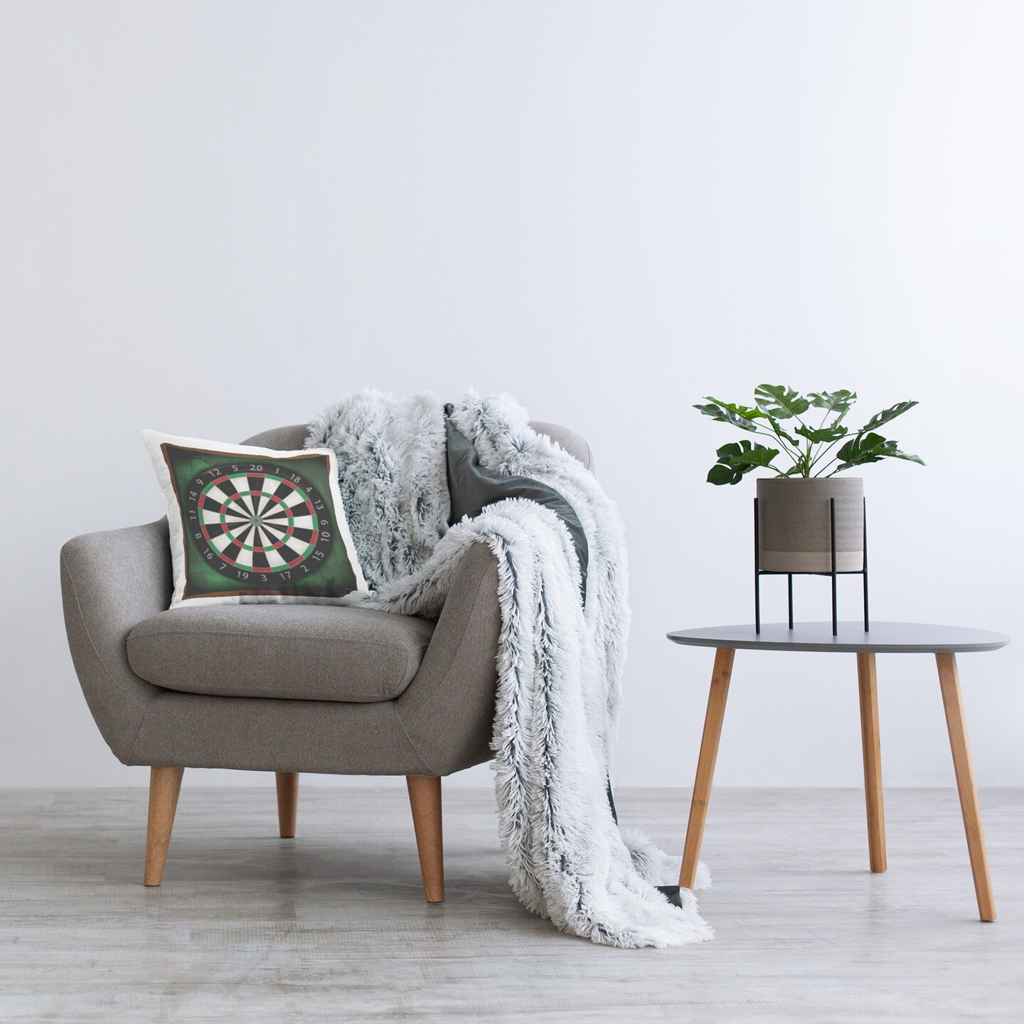 Darts Game Target Design by Molly B. Throw Pillow 