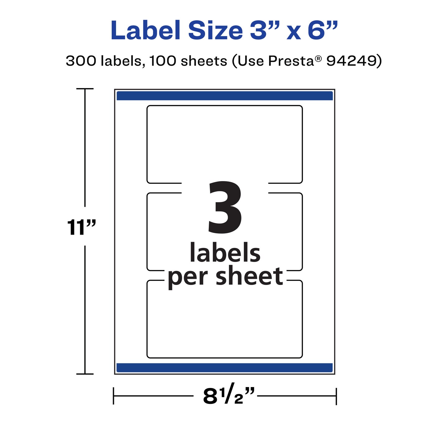 Avery Matte White Rectangle Labels, 3&#x22; x 6&#x22;
