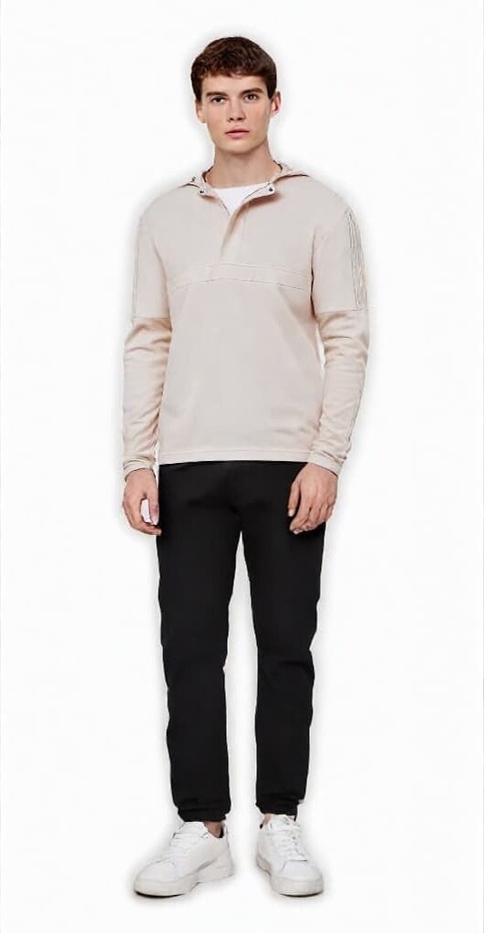 Adidas&#xAE; Half Zip Hooded Jacket Cotton &#x26; Recycled Polyester