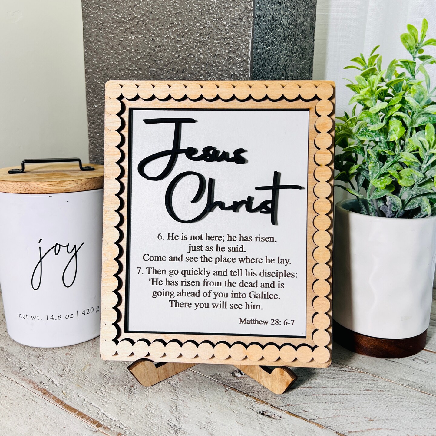 Christ Sign Set | Laser Cut Birch Set | Resurrection Decor