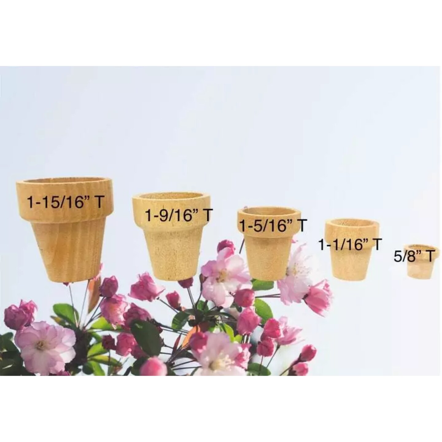Kitcheniva 10 Pcs Miniature Birch Wood Flower Pots Small Flower Garden Pots