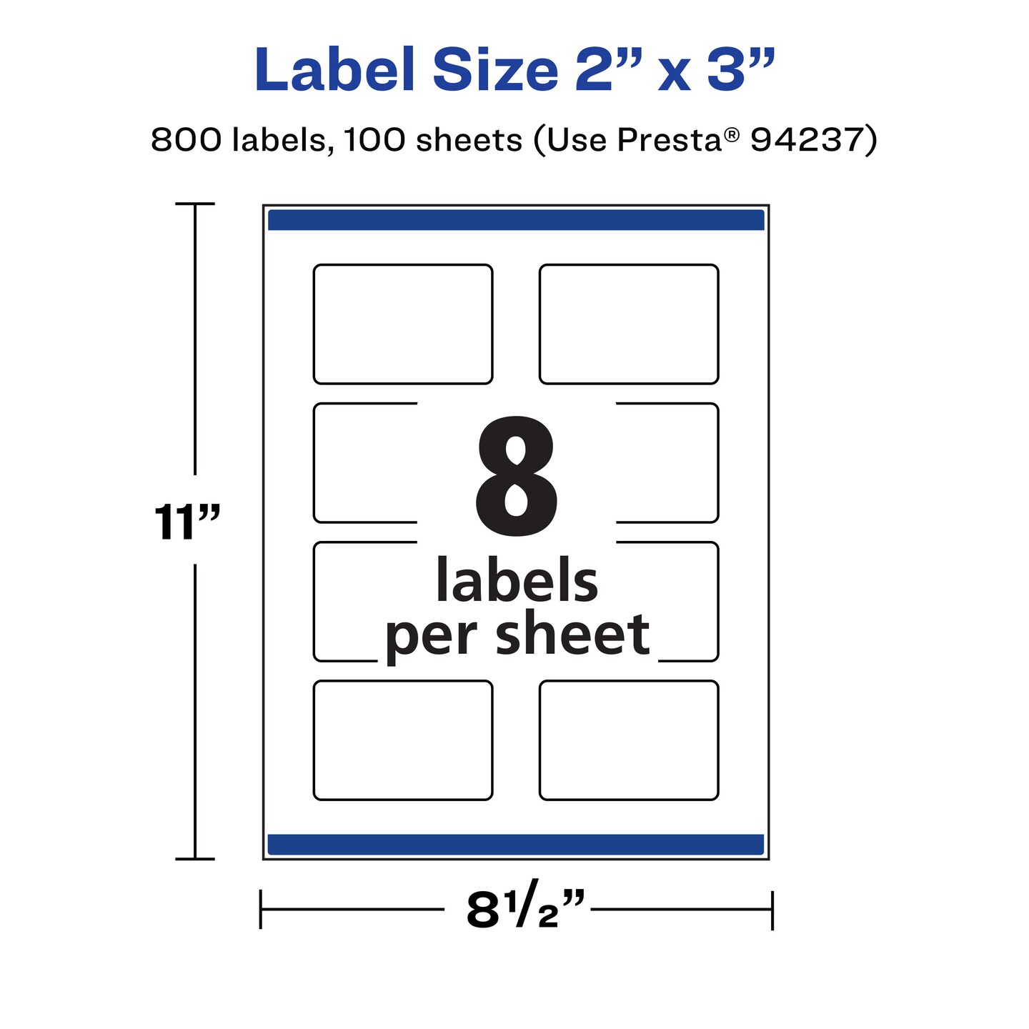 Avery Matte White Rectangle Labels, 2&#x22; x 3&#x22;