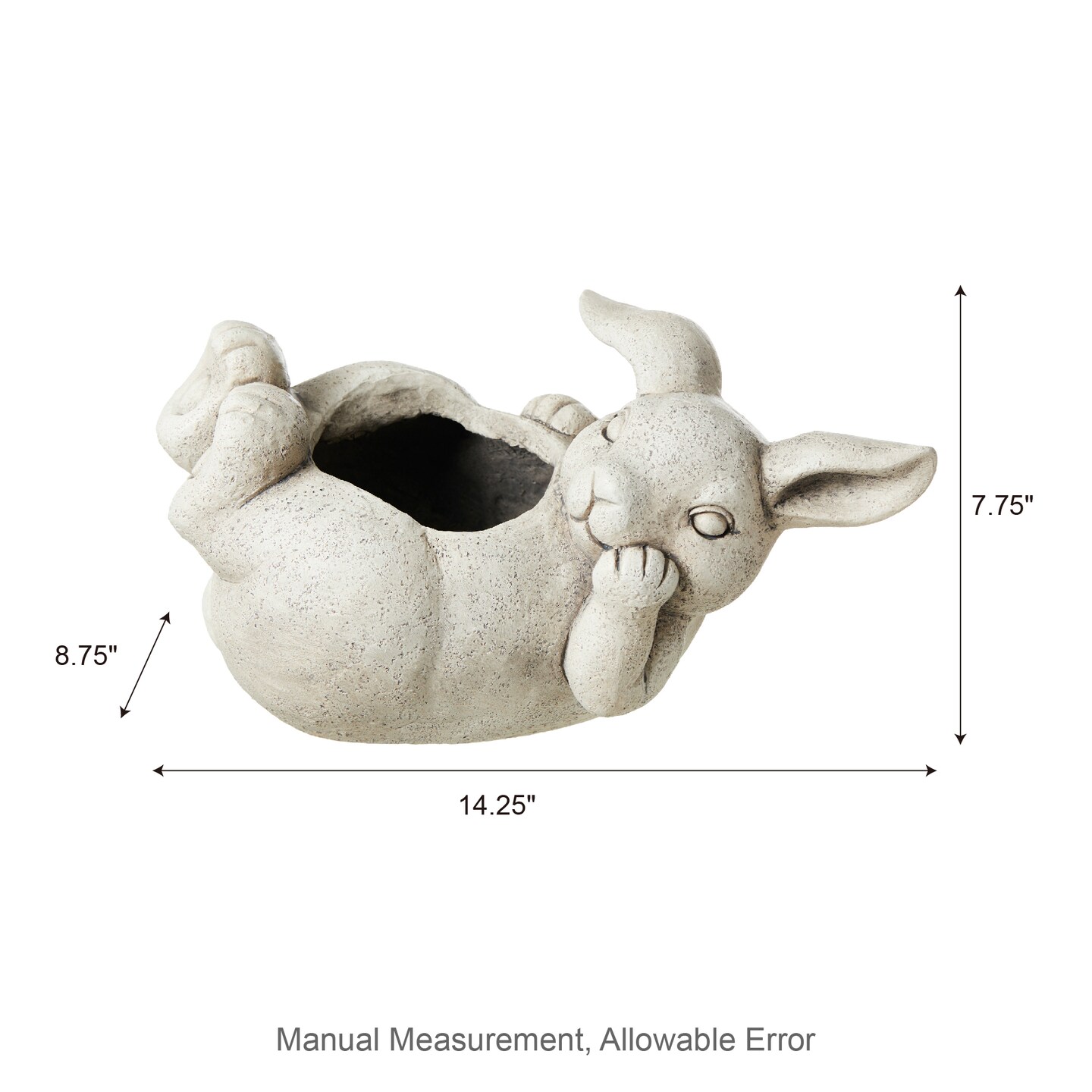 14.25&#x22;L MGO Rabbit Statue Planter