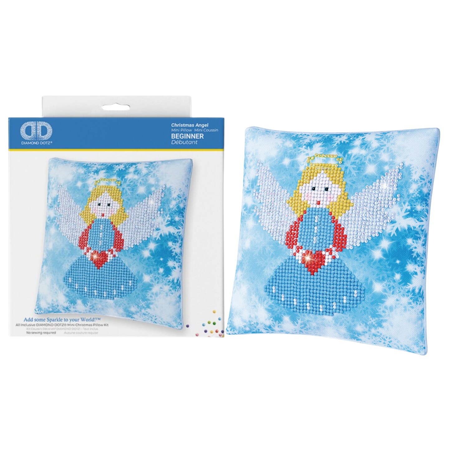 Diamond Dotz Kits - Christmas Angel Pillow Diamond Painting Artwork Kit, Christmas Diamond Art, Diamond Dotz Kits for Adults, Diamond Painting Angels, Angels Diamond Painting, Diamond Art Christmas