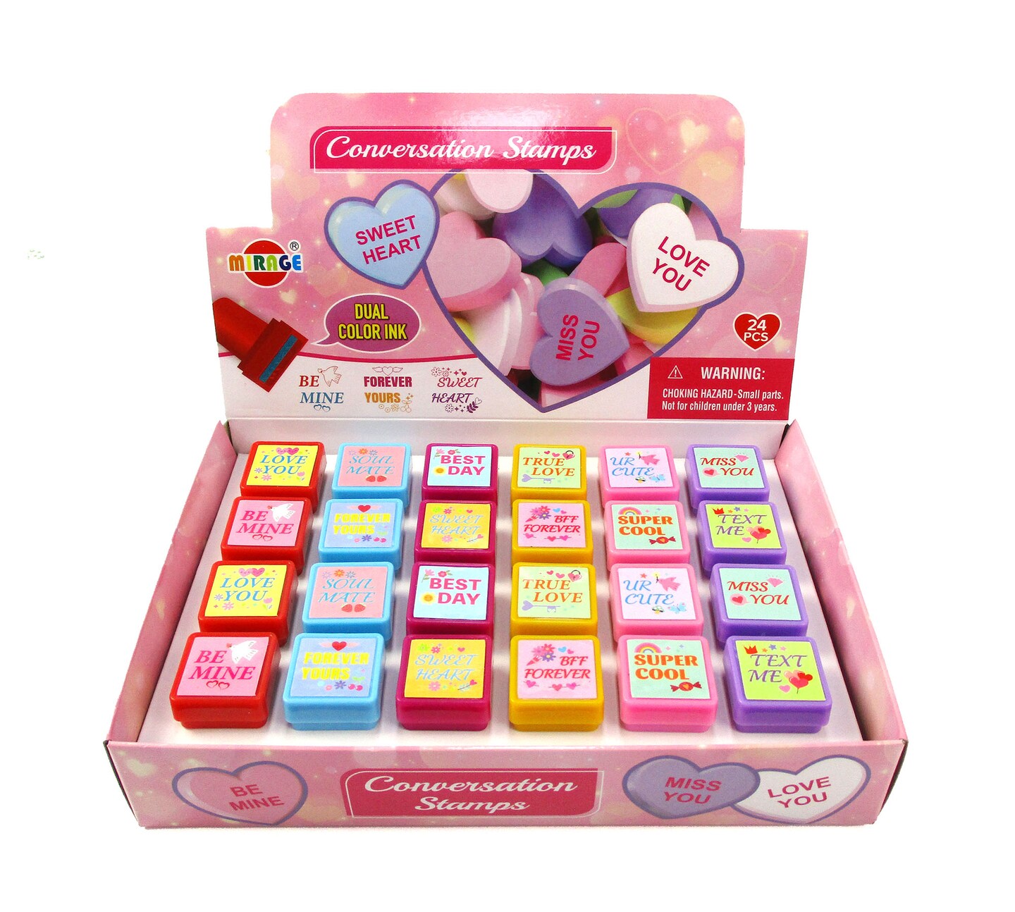 Valentine&#x27;s Day Dual Color Self-Inking Stamper - 24 pcs