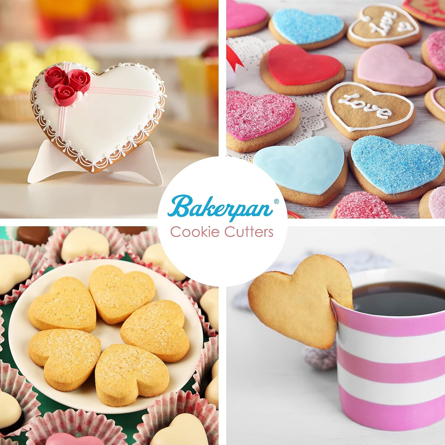 Stainless Steel Heart Cookie Cutter Set &#x2013; Valentines Day Cookie Cutters
