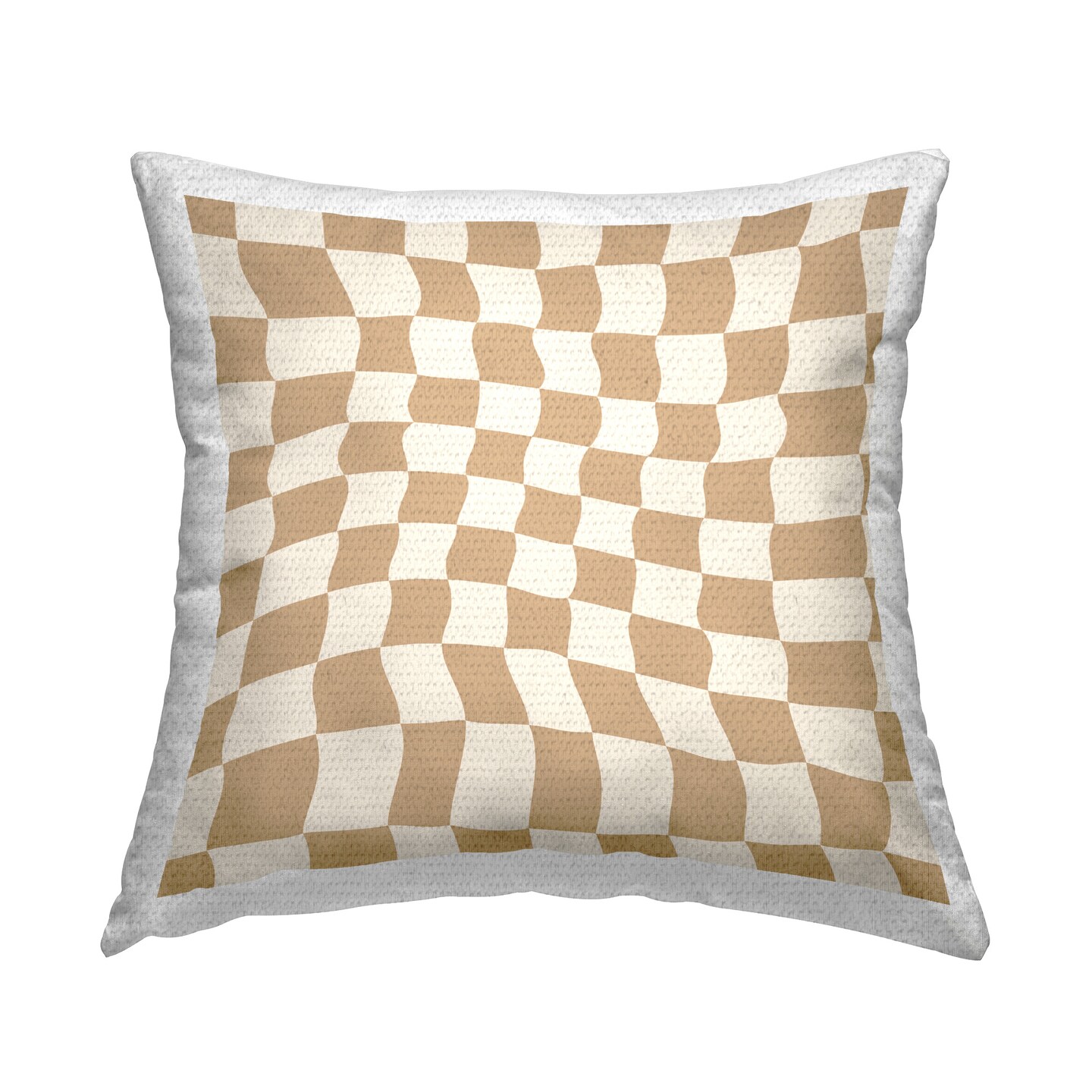 Wavy Checkered Pattern Design by Carrie Cantwell Outdoor Printed Pillow