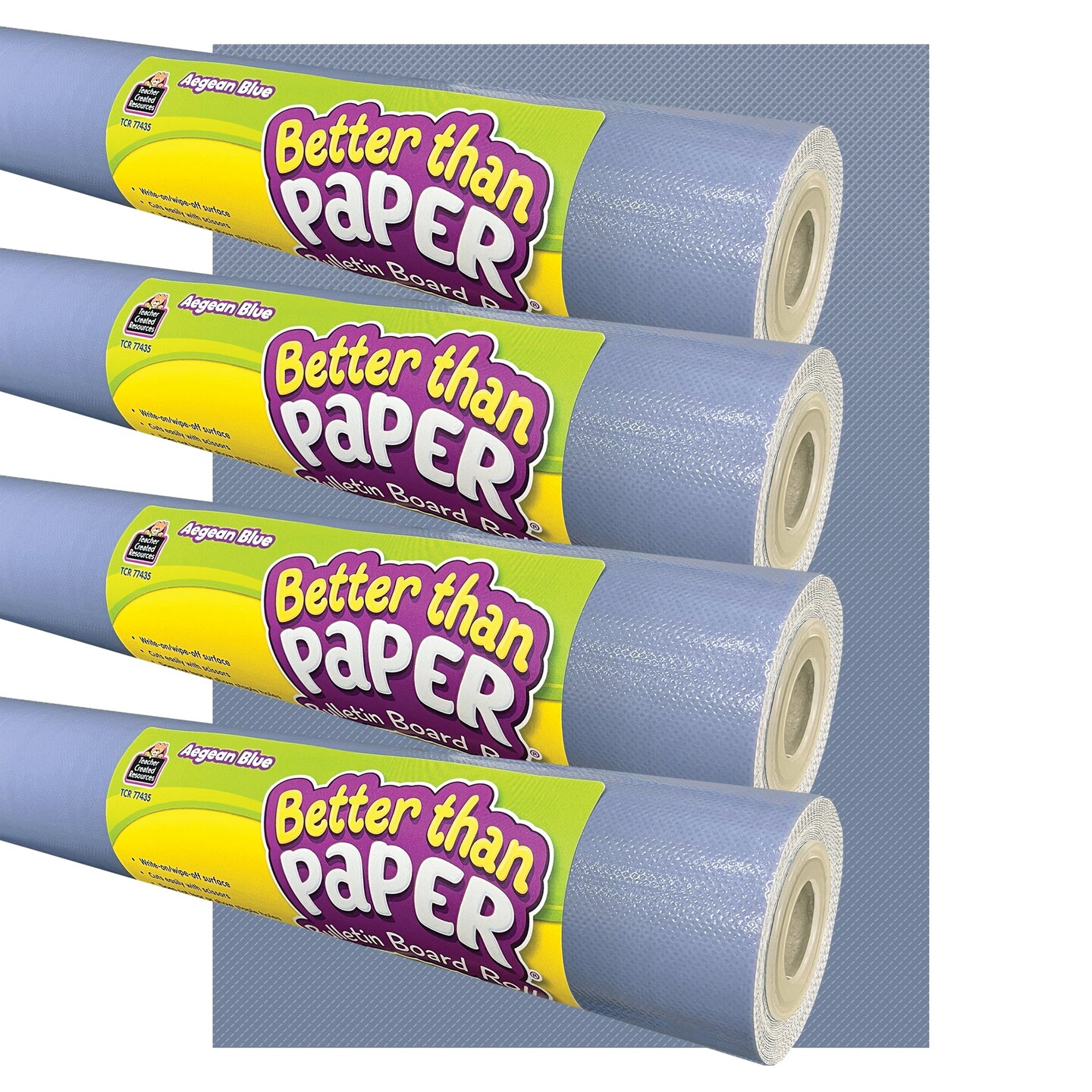 Better Than Paper&#xAE; Bulletin Board Roll, 4&#x27; x 12&#x27;, Aegean Blue, 4 Rolls