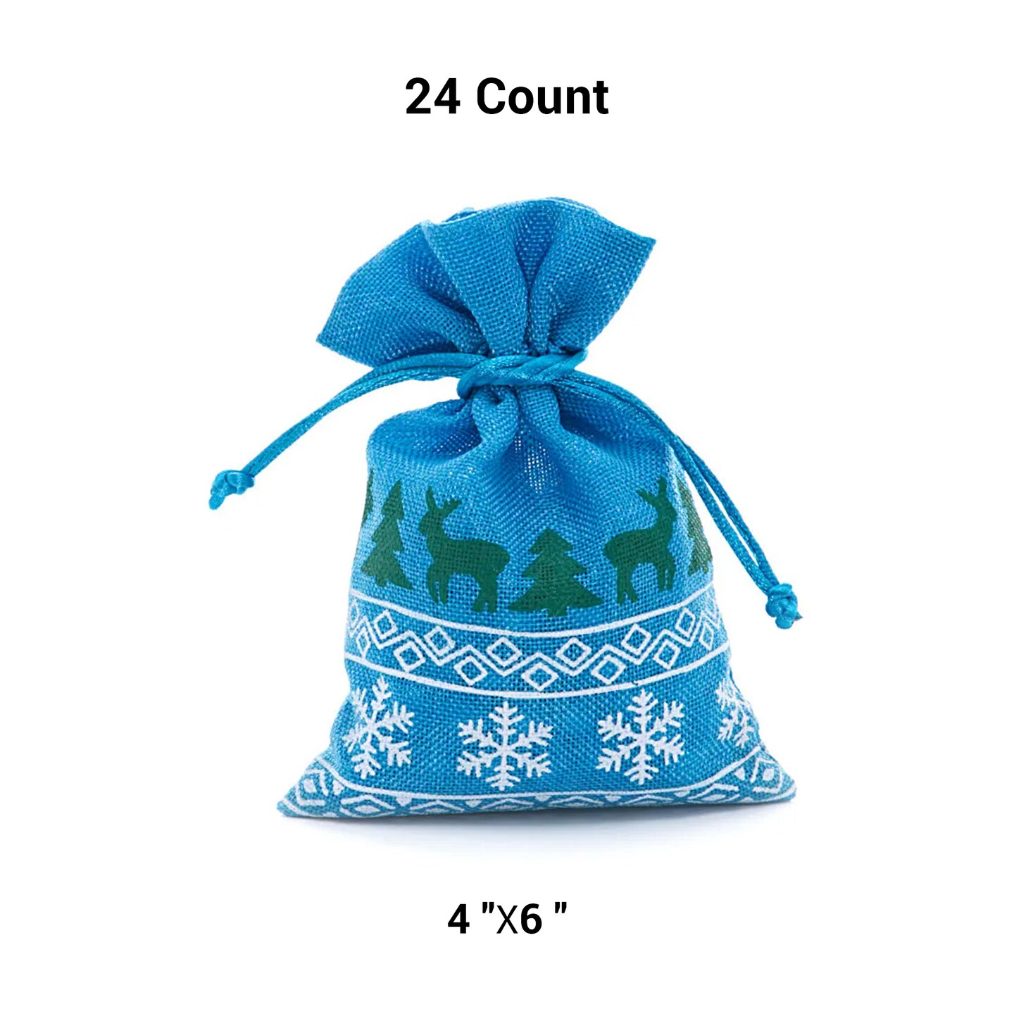 Christmas Gift Bags 4&#x201D; x 6&#x201D; Faux Linen Style