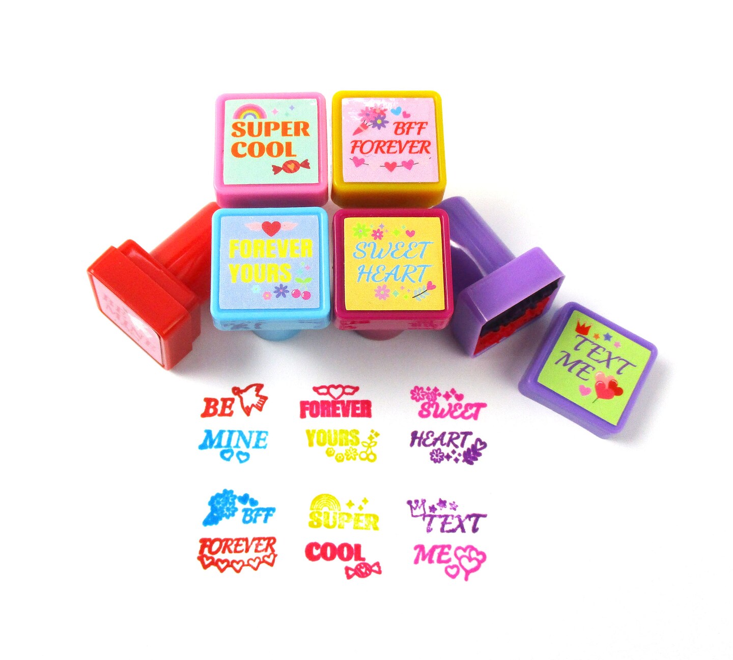 Valentine&#x27;s Day Dual Color Self-Inking Stamper - 24 pcs