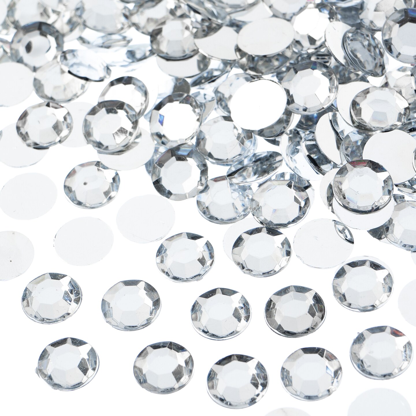 John Bead 10mm (SS45) Round Acrylic Flat Back Rhinestones, 500pcs