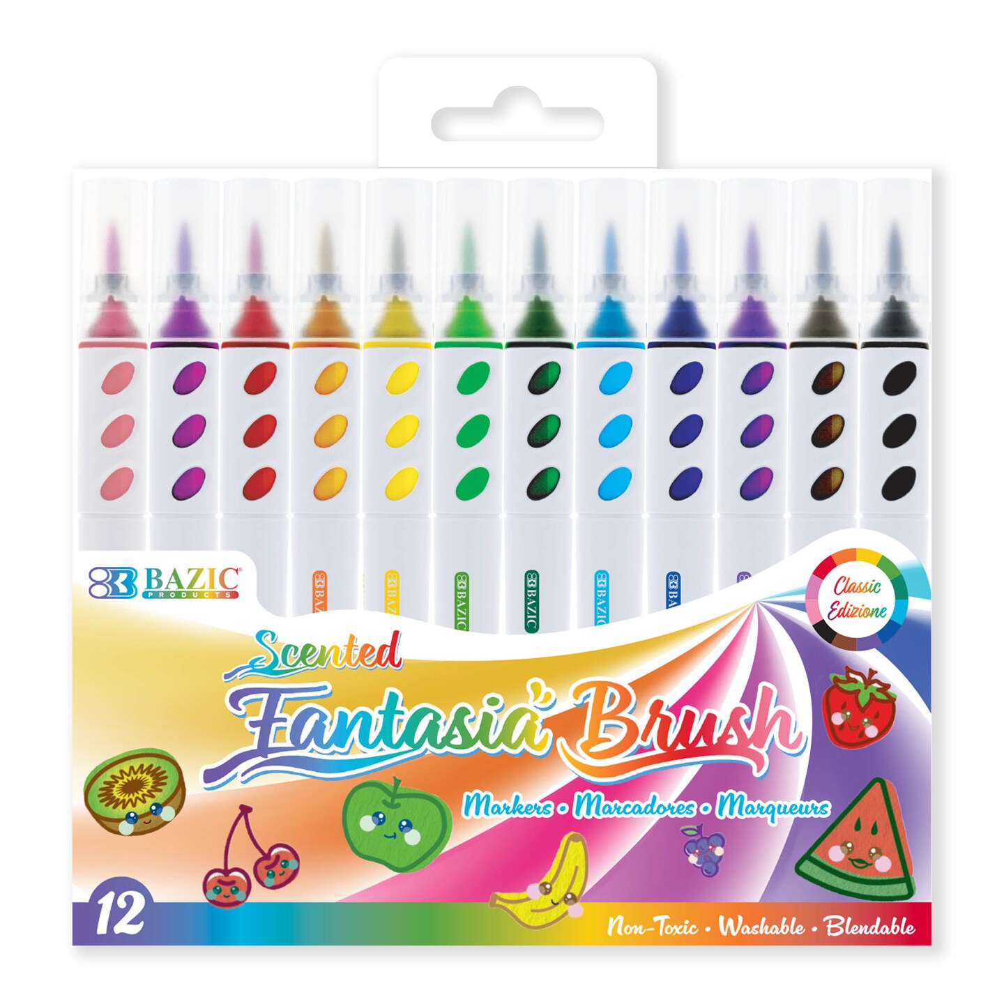 BAZIC 12 Colors Scented Brush Markers