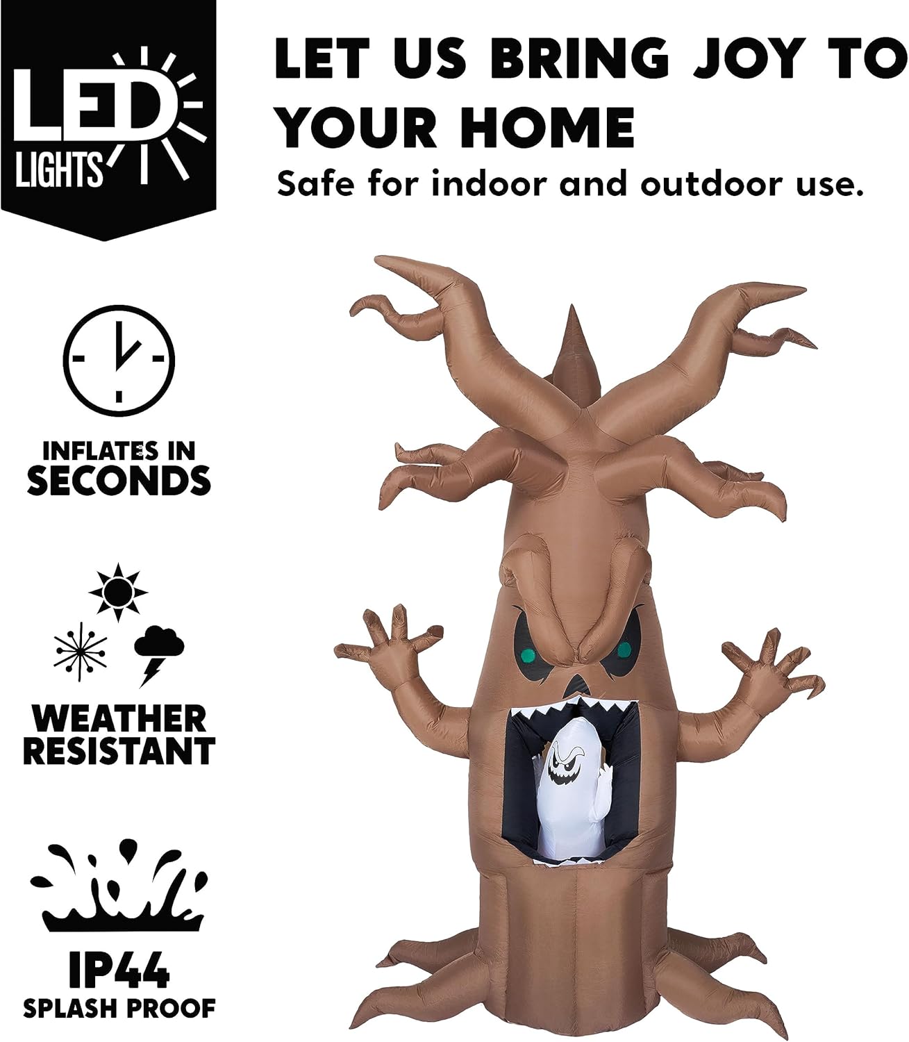 7 Ft Halloween Inflatables Tree Decorations Outdoor with Built-in LEDs