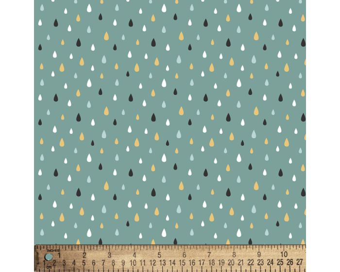 Raindrops Flannel Fabric | By The Yard | Sewing and Crafting | 42 inches wide
