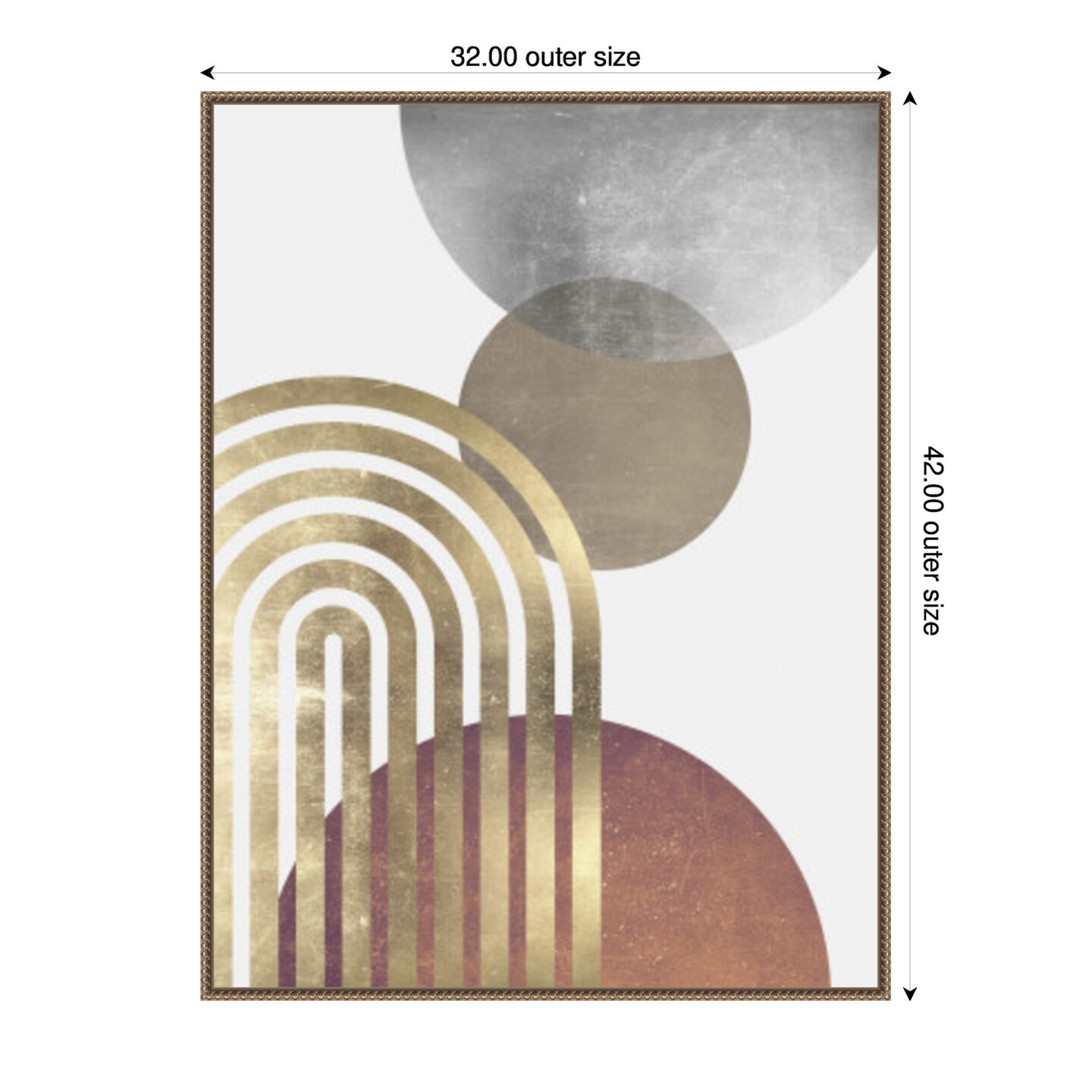 Composition lines and circles 2 by Vitor Costa Framed Canvas Wall Art