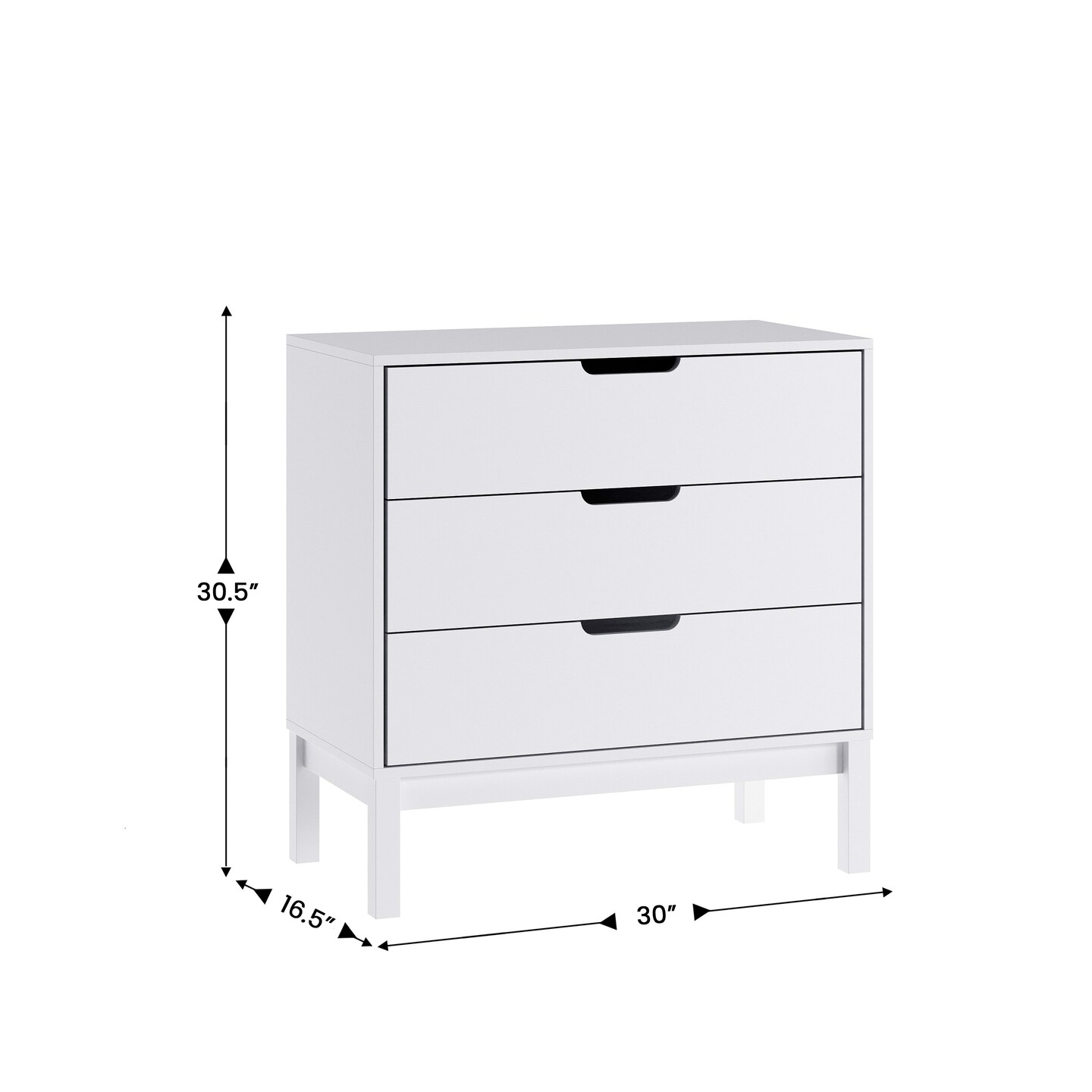 Emma and Oliver Samuel Kids Triple-Drawer Dresser with Solid Wood Frame, Chest of Drawers for Kids Bedroom